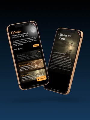 Présentation d'un écran de l'application Falotier. 