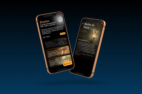 Présentation d'un écran de l'application Falotier. 